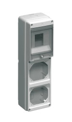 Rozdzielnia budowlana pusta 4 mod.2 gniazda 16A szara EC69021