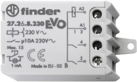 Current-surge relay, 1 Form A (N/O), 230 VAC, 10 A, 230 V, 400 W, 27.26.8.230.0000