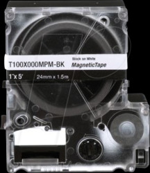 T100X000MXM-BK Endlosband Magnet. 24mm x 1,5m schwarz auf gelb