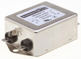 Filtr RFI 12A 1-fazowy 470kΩ 250 V AC DC → 400Hz 1,16 mH Roxburgh EMC Montaż w obudowie