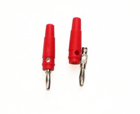 Wtyk bananowy AL2309 z gniazdem czerwony