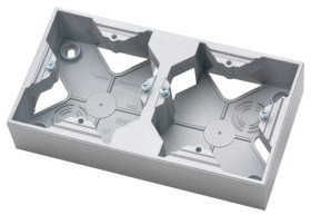 ARIA Puszka instalacyjna podwójna srebro PNP-2U/18