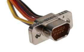 Złącze D-Sub 9-pinowe Żeński Kątowe Montaż na kablu raster 1.27mm Złoto