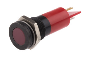 Lampka kontrolna do montażu panelowego 220V ac, czerwona 14mm LED Końcówka lutownicza RS PRO