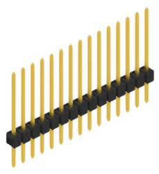 Pin header, 15 pole, pitch 2.54 mm, straight, black, 10046714