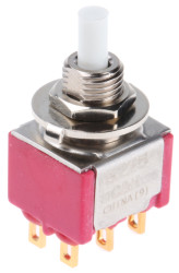 Nasadka przełącznika Chwilowy DPDT średnica wycięcia 6.4mm, montaż panelowy C & K