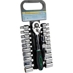 Brüder Mannesmann M29106 Socket Wrench Set 22-Piece Chromium-Vanadium Steel
