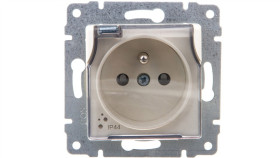 Vena Gniazdo Bryzgoszczelne Z/U Ip44 Z Przesłonami Klapka Transparentna Krem...