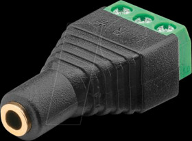 76746 Terminal Block 3-pin &gt; 3.5 mm female (3-pin, stereo)