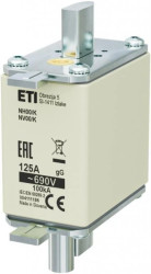 Wkładka bezpiecznikowa - z wybijakiem NH00/K 125A gG 690V 004111186 /3szt./