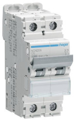 Wyłącznik automatyczny Hager NCN206, 2 styki, 400 V, 6 A