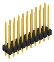 Pin header, 20 pole, pitch 2.54 mm, straight, black, 10055478