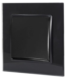 QUADRA Ramka pojedyncza szklana czarna QR-R1-GB