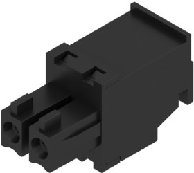 Socket header, 2 pole, pitch 3.81 mm, angled, black, 1798940000