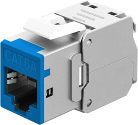 Keystone-modul RJ45 CAT 6A, STP, Slim, niebieski 77944