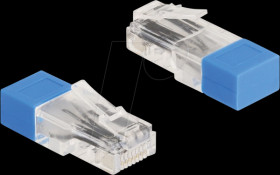67187 RJ45 plug with terminating resistor 120 Ohm blue