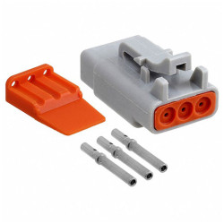 Amphenol ATM06-3S-KIT01 ATM Series Male Plug 3POS Crimp 16-22AWG Shrouded