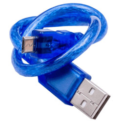 Blue USB Cable for USB A to USB Micro B, with USB 2.0