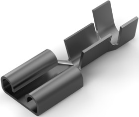 Uninsulated flat plug sleeve, 6.35 x 0.81 mm, 1.0 to 2.5 mm², AWG 17 to 14, brass, tin-plated, 280001-9