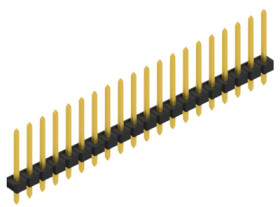 Pin header, 20 pole, pitch 2.54 mm, straight, black, 10058424