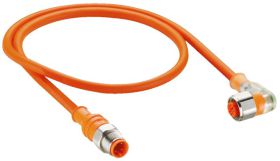 PRST 4-PRKWT/LED P 4-07/5 M złącze M12 męskie 4 stykowe proste + złącze M12 4 stykowe żeńskie kątowe z LED, stal szlachetna, PVC