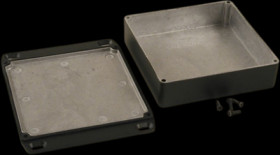 Aluminum die cast enclosure, (L x W x H) 120 x 120 x 34 mm, black (RAL 9005), IP65, 1590WQFLBK