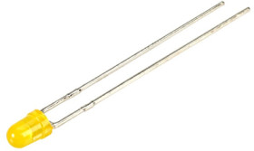 LED, THT, Ø 2.9 mm, yellow, 590 nm, 5 to 15 mcd, 40°, L-7104YD