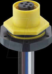 1220 05 T20CW102 0,5M Built-in coupling, M12, 5-pin, A-coded, IP67, yellow