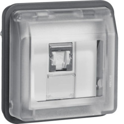 W.1 Moduł gniazdo komputerowe UAE 8-biegunowe z pokrywą kat. 6/klasa E szary 14093515