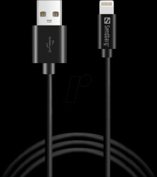 441-39 Sync &amp; charging cable, USB-A > Lightning, 1.0 m, black