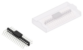 Pin header, 30 pole, pitch 2 mm, straight, black, 10062299