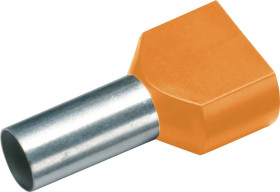 Cimco 187732 Podwójna końcówka Zw.Aderendh. 2x0,5mm² x 8mm, orange, z częściową izolacją , 0.5 mm² x 8 mm, 100 szt.