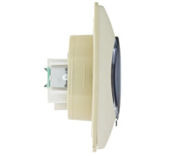 AKCENT Gniazdo bryzgoszczelne z/u Schuko IP44 z przesłonami klapka przezroczysta beżowe GPH-1ASP/01/d