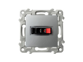 SZAFIR Gniazdo głośnikowe pojedyncze srebro GG-1Z/m/18 OSPEL