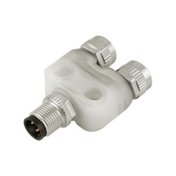 Binder 79-5236-00-04-Twin with Male M12-and 2 Female M12-Connectors