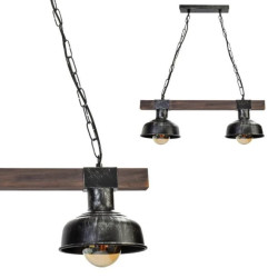 Lampa wisząca FARO BLACK / WOOD 2xE27 60W MLP6242 Milagro