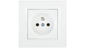 Gniazdo Pojedyncze Asfora Z/U Białe Z Ramką Eph2800121