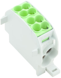 Potential distribution terminal, screw connection, 1.5-16 mm², 1 pole, 152 A, green, 1560650000