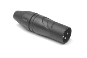 Złącze XLR 3 -pinowe Montaż na kablu XLR Męski Czarny