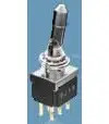 Toggle switch, metal, 2 pole, latching, On-On, 6 A/250 VAC, silver-plated, 3-6437630-9