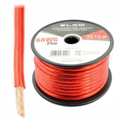 Przewód zasilający Blow 6AWG - czerwony - rolka 25m