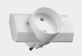 TRÓJNIK ELEKTRYCZNY ROZGAŁĘŹNIK 3 GNIAZDA 2X PŁASKIE 1X OKRĄGŁE BEZ UZIEMIENIA ZŁODZIEJ