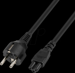 7112-1,0M-UF Mains cable, UltraFlex, earthed plug, C5, 1.0 m, black