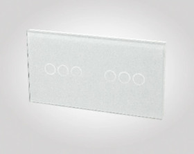 TouchMe Duży panel szklany, 2 x łącznik potrójny, biały TM703703W