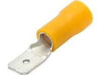 KON-IZ-MY/5 Konektor w izolacji męski 6,5 mm żółty, na przewód 4-6mm2 - kpl. 5 szt.