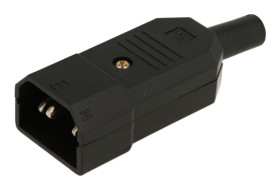 Wtyk; zasilające AC; IEC C14 IBM; CP22R; proste; na przewód; 10A; 250V; śrubowy