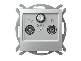 IMPRESJA Gniazdo antenowe R/TV/SAT przelotowe (1,2dB) srebro GPA-YSP/m/18 OSPEL