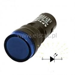 Kontrolka AD16-16C, 12V AC/DC niebieska 16mm/47mm