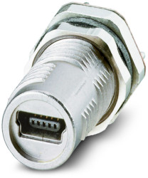 Panel socket, M12, 4 pole, solder pins, SPEEDCON locking, straight, 1239709