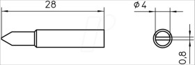 T0054485399 XNT D soldering tip, Ø 4.0 mm